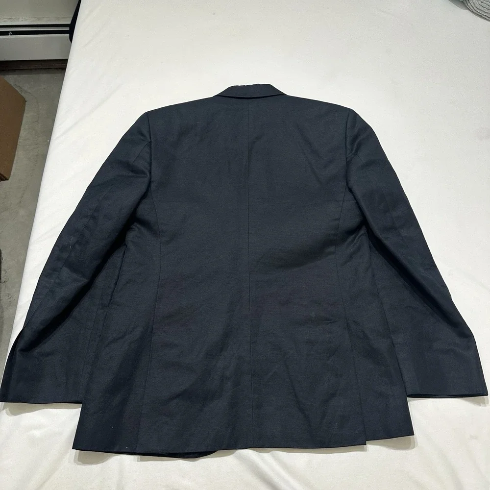 Banana Republic Navy Linen Cotton Blazer Mens 38S Tailored 2‎ Button Sport Coat